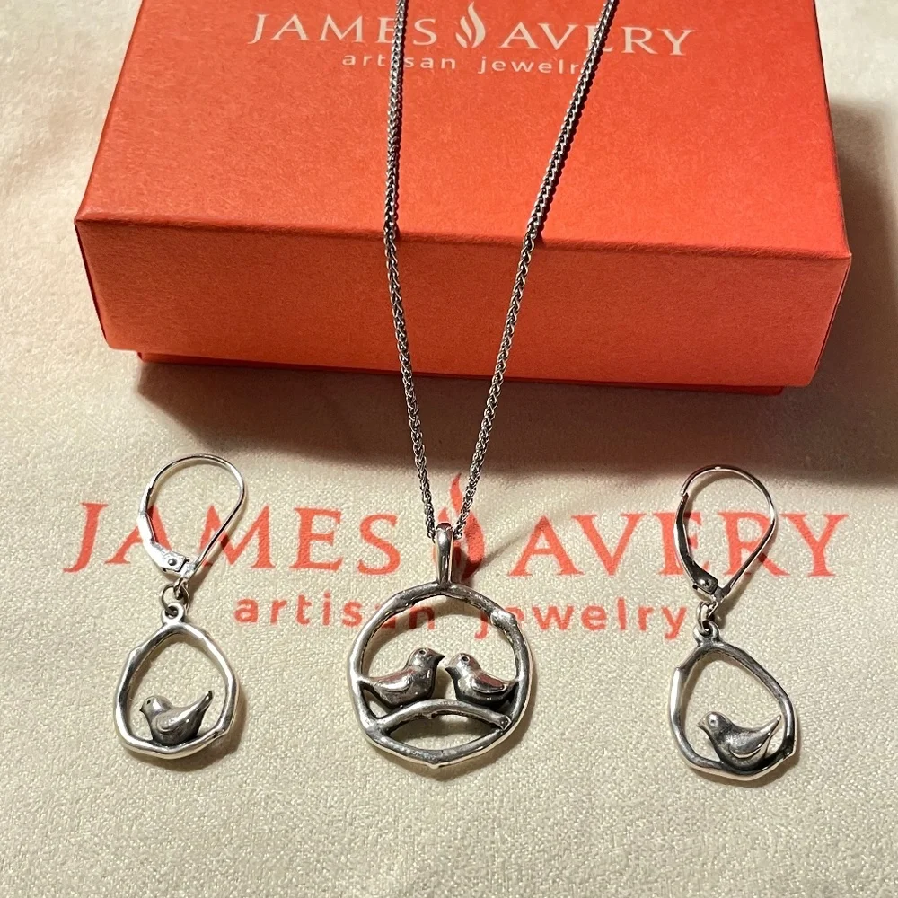 SOLD Retired James Avery Love Bird Set - Picture 1 of 3